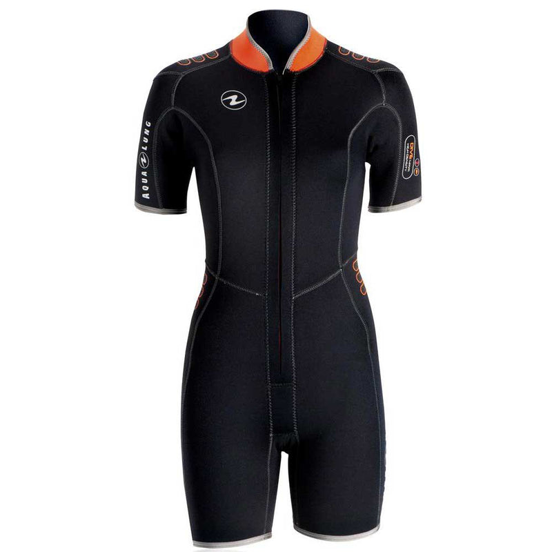 Load image into Gallery viewer, Aqualung Shorty Wetsuit for Women 4mm - Black/Orange